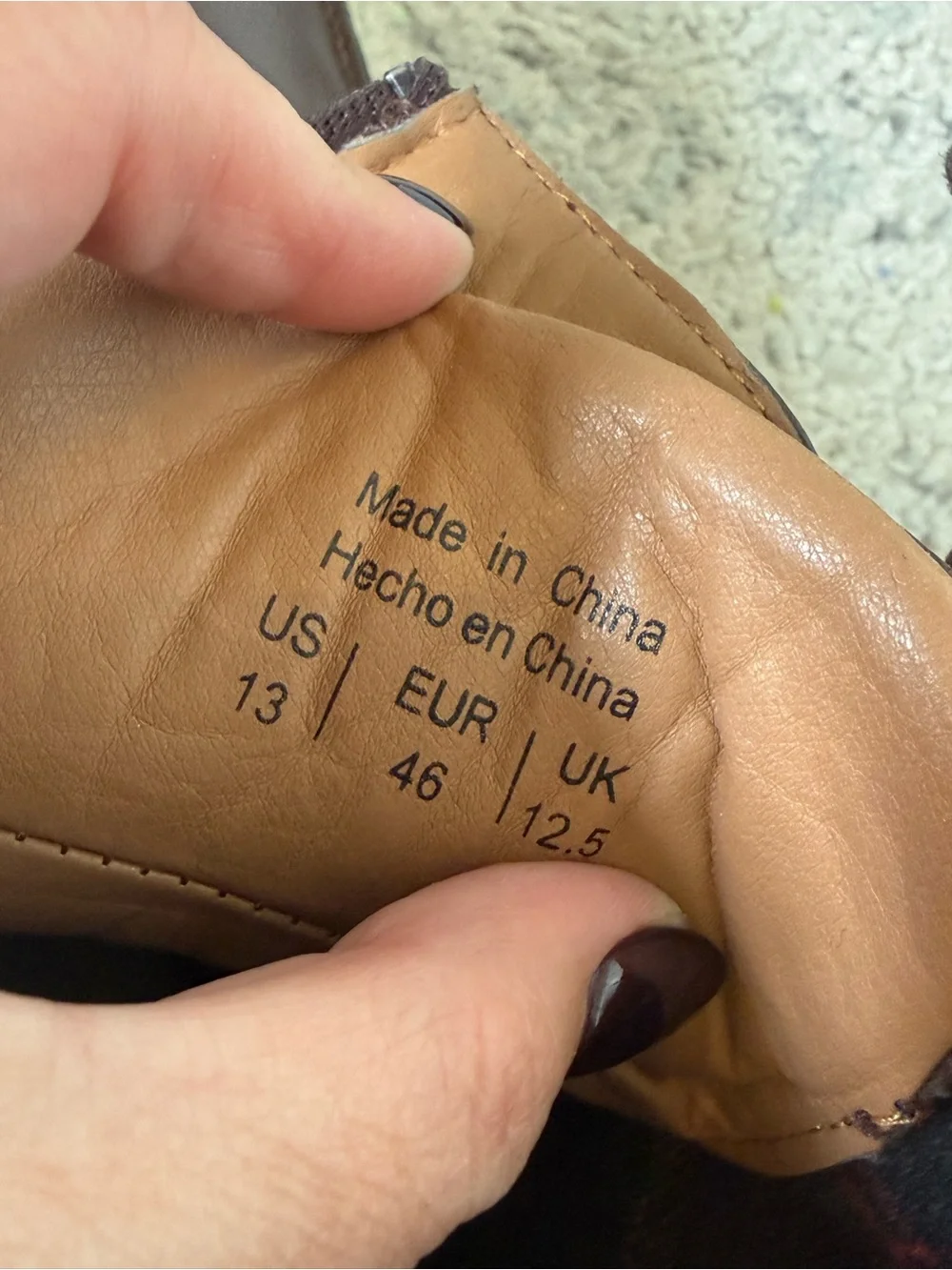 Men’s brown vegan leather boots size 13
